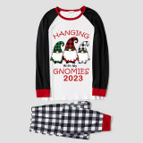 2023 Christmas Matching Family Pajamas Hanging With My Gnomies Gray Pajamas Set