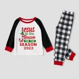 2023 Christmas Matching Family Pajamas Jesus Is The Reason For The Season Gray Pajamas Set
