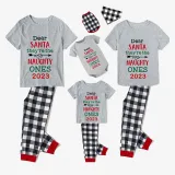 2023 Christmas Matching Family Pajamas They Are the Naughty Ones Gray Short Pajamas Set With Baby Pajamas