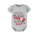 2023 Christmas Matching Family Pajamas Exclusive Design It is The Wonderful Time Short Pajamas Set