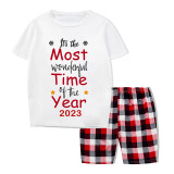 2023 Christmas Matching Family Pajamas Exclusive It Is Wonderful Time Short Pajamas Set