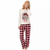 2023 Christmas Matching Family Pajamas Exclusive Design Wonderful Time Red Pajamas Set