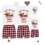 2023 Christmas Matching Family Pajamas Dachshund Through The Snow Short Pajamas Set