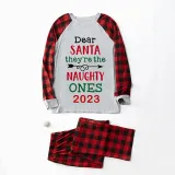 2023 Christmas Matching Family Pajamas They Are the Naughty Ones Gray Pajamas Set With Baby Pajamas