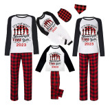 2023 Christmas Matching Family Pajamas Exclusive Design Wonderful Time Red Pajamas Set