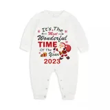 2023 Christmas Matching Family Pajamas Exclusive Design It is The Wonderful Time Red Pajamas Set