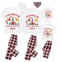 2023 Christmas Family Matching Pajamas Hanging With My Gnomies White Short Pajamas Set