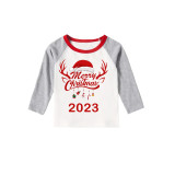 2023 Christmas Matching Family Pajamas Exclusive Design Merry Christmas Hat and Pendant Red Pajamas Set