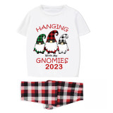 2023 Christmas Matching Family Pajamas Hanging With My Gnomies White Short Pajamas Set