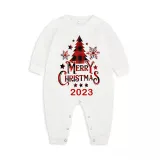 2023 Christmas Matching Family Pajamas Christmas Tree White Pajamas Set With Baby Bodysuit