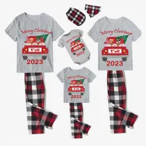2023 Christmas Matching Family Pajamas Exclusive Design Gnomies Your Are All Merry Christmas Gray Short Pajamas Set