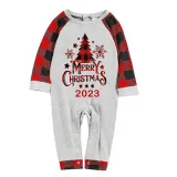 2023 Christmas Matching Family Pajamas Christmas Tree Gray Pajamas Set With Baby Bodysuit
