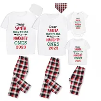 2023 Christmas Matching Family Pajamas They Are the Naughty Ones Black White Short Pajamas Set With Baby Pajamas