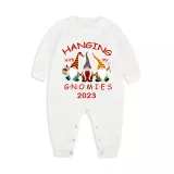 2023 Christmas Family Matching Pajamas Hanging With My Gnomies White Pajamas Set