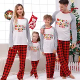 2023 Christmas Matching Family Pajamas Exclusive Design Cartoon Elephant Merry Christmas Red Pajamas Set