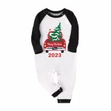 2023 Christmas Matching Family Pajamas Red Plaid Truck with Christmas Tree Red Pajamas Set With Baby Pajamas