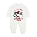 2023 Christmas Matching Family Pajamas Hanging With My Gnomies Gray Pajamas Set