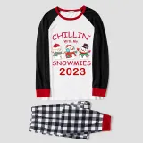 2023 Christmas Matching Family Pajamas Exclusive Design Chillin With My 3 Snowmies Gray Pajamas Set