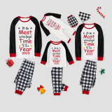 2023 Christmas Matching Family Pajamas Exclusive Design It Is Wonderful Time Gray Pajamas Set