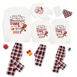 2023 Christmas Matching Family Pajamas Exclusive Design It is The Wonderful Time Red Pajamas Set
