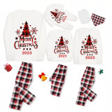 2023 Christmas Matching Family Pajamas Christmas Tree White Pajamas Set With Baby Bodysuit