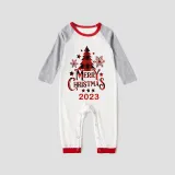 2023 Christmas Matching Family Pajamas Christmas Tree White Pajamas Set With Baby Bodysuit