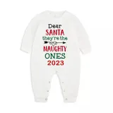 2023 Christmas Matching Family Pajamas They Are the Naughty Ones Gray Pajamas Set With Baby Pajamas