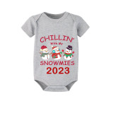 2023 Christmas Matching Family Pajamas Exclusive Design Chillin With My 3 Snowmies Short Pajamas Set