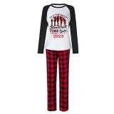 2023 Christmas Matching Family Pajamas Exclusive Design Wonderful Time Red Pajamas Set
