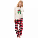 2023 KidsHoo Exclusive Design Christmas Matching Family Pajamas Santa Jurassic Dinosaur Red Top Reindeer Pants Pajamas Set
