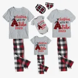 2023 Christmas Matching Family Pajamas Christmas With My Tribe Gray Short Pajamas Set