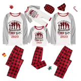 2023 Christmas Matching Family Pajamas Exclusive Design Wonderful Time Red Pajamas Set