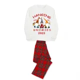 2023 Christmas Family Matching Pajamas Hanging With My Gnomies White Pajamas Set