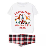 2023 Christmas Family Matching Pajamas Hanging With My Gnomies White Short Pajamas Set