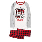 2023 Christmas Matching Family Pajamas Exclusive Design Wonderful Time Red Pajamas Set