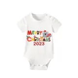 2023 Christmas Matching Family Pajamas Exclusive Design Wonderful Time Short Pajamas Set