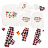 2023 Christmas Matching Family Pajamas Exclusive Design Cartoon Elephant Merry Christmas Red Pajamas Set