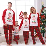 2023 Christmas Matching Family Pajamas Exclusive Design Naughty List Elf Red Pajamas Set