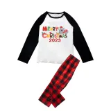 2023 Christmas Matching Family Pajamas Exclusive Design Cartoon Elephant Merry Christmas Red Pajamas Set