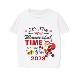 2023 Christmas Matching Family Pajamas Exclusive Design It is The Wonderful Time Short Pajamas Set