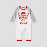 2023 Christmas Matching Family Pajamas Exclusive Design Merry Christmas Hat and Pendant Red Pajamas Set