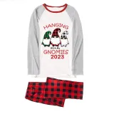2023 Christmas Matching Family Pajamas Hanging With My Gnomies White Pajamas Set