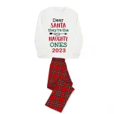 2023 Christmas Matching Family Pajamas They Are the Naughty Ones Gray Pajamas Set With Baby Pajamas