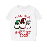 2023 Christmas Matching Family Pajamas Hanging With My Gnomies White Short Pajamas Set