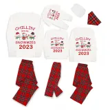 2023 Christmas Matching Family Pajamas Exclusive Design Chillin With My 3 Snowmies Gray Pajamas Set