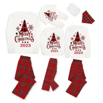 2023 Christmas Matching Family Pajamas Christmas Tree Gray Pajamas Set With Baby Bodysuit
