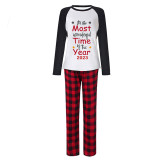 2023 Christmas Matching Family Pajamas Exclusive Design It Is Wonderful Time Red Pajamas Set