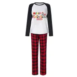2023 Christmas Matching Family Pajamas Exclusive Design Cartoon Elephant Merry Christmas Red Pajamas Set