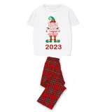 2023 Christmas Matching Family Pajamas Exclusive Design Naughty List Elf White Short Pajamas Set