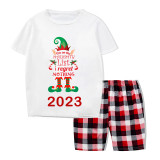 2023 Christmas Matching Family Pajamas Exclusive Design Naughty List Elf Short Pajamas Set